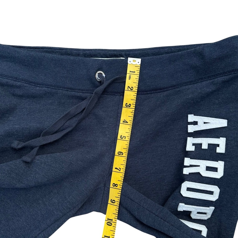 Aeropostale Women's Medium Blue Heather Spellout Graphic Flare Sweatpants Y2K - Picture 7 of 10
